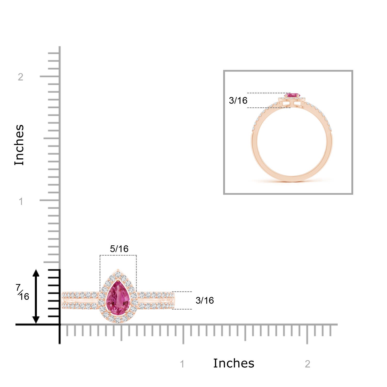 AAAA - Pink Sapphire / 0.7 CT / 14 KT Rose Gold