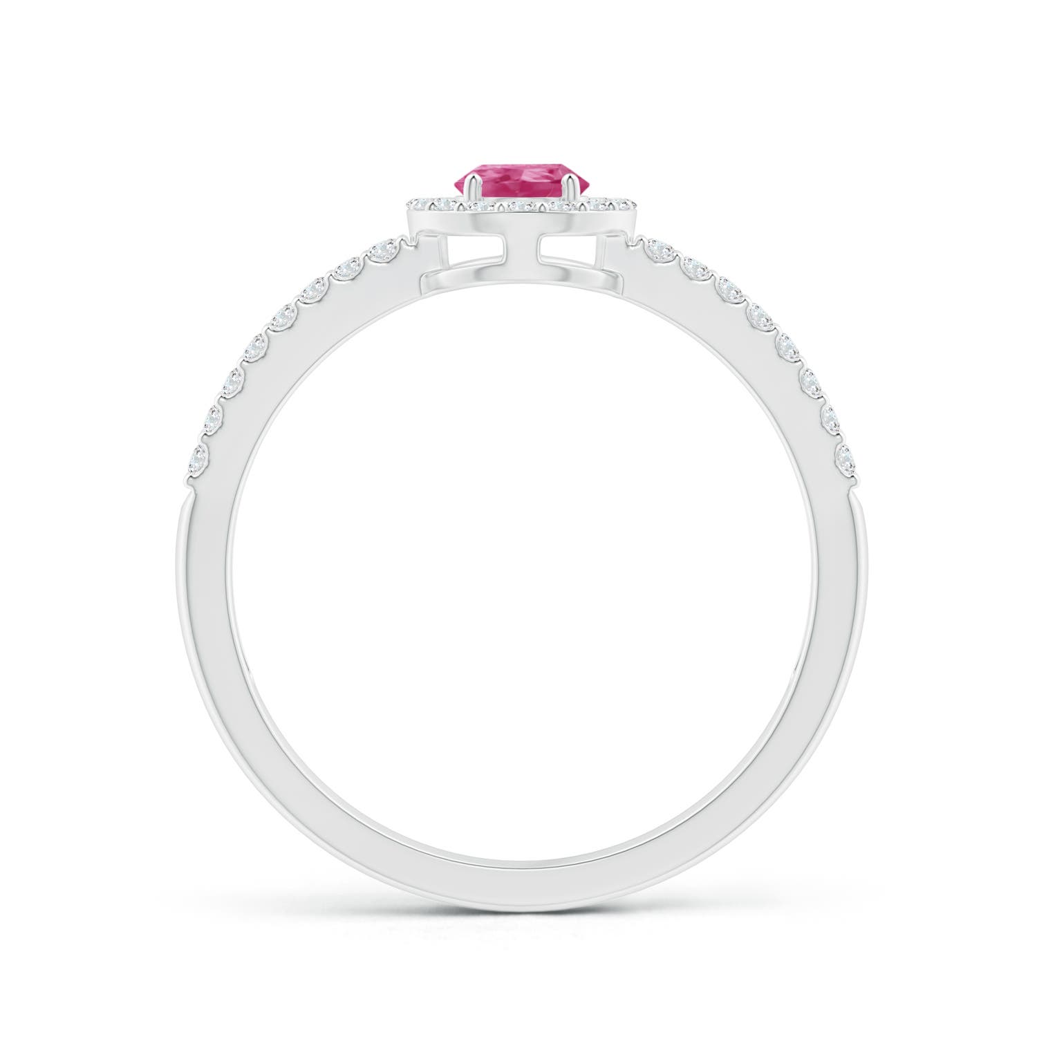 AAAA - Pink Sapphire / 0.7 CT / 14 KT White Gold