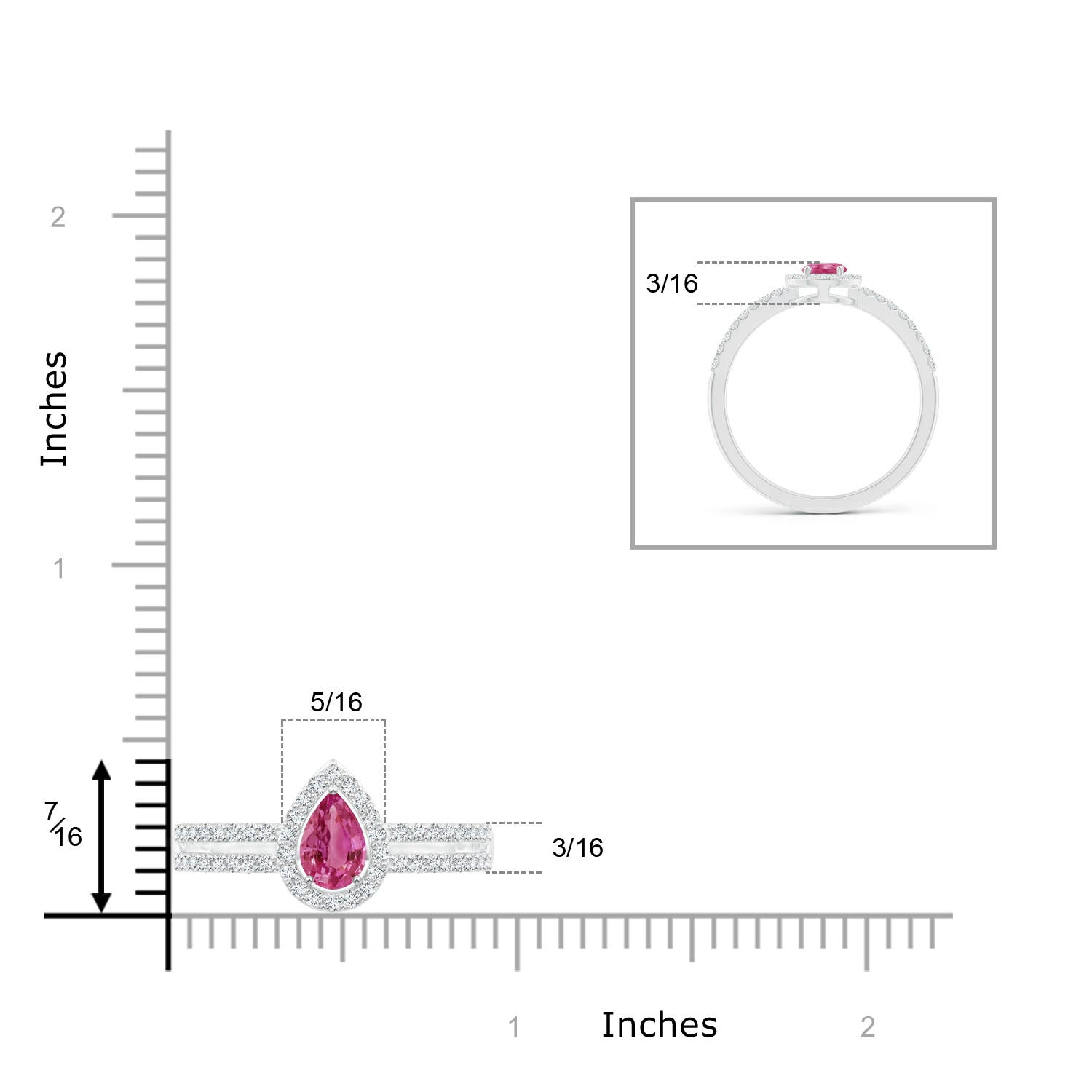 AAAA - Pink Sapphire / 0.7 CT / 14 KT White Gold