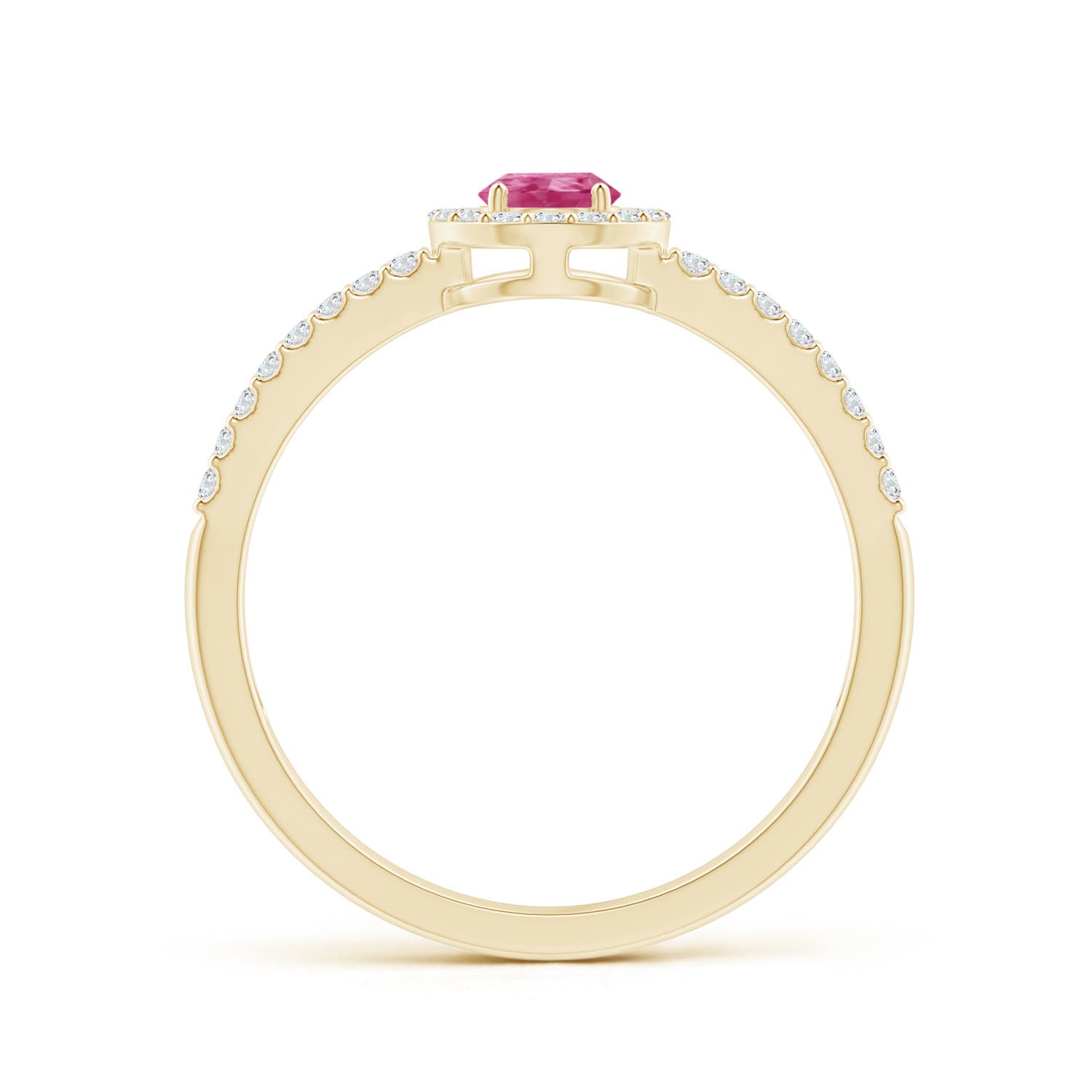 AAAA - Pink Sapphire / 0.7 CT / 14 KT Yellow Gold