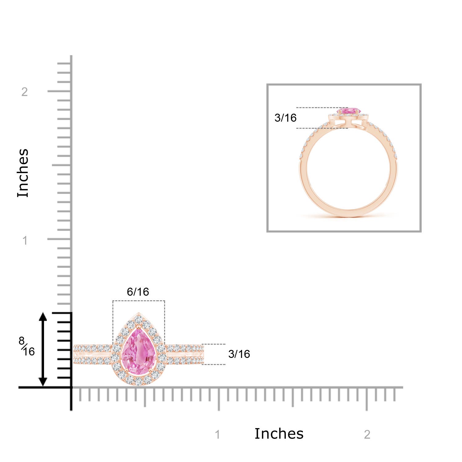 A - Pink Sapphire / 1.12 CT / 14 KT Rose Gold