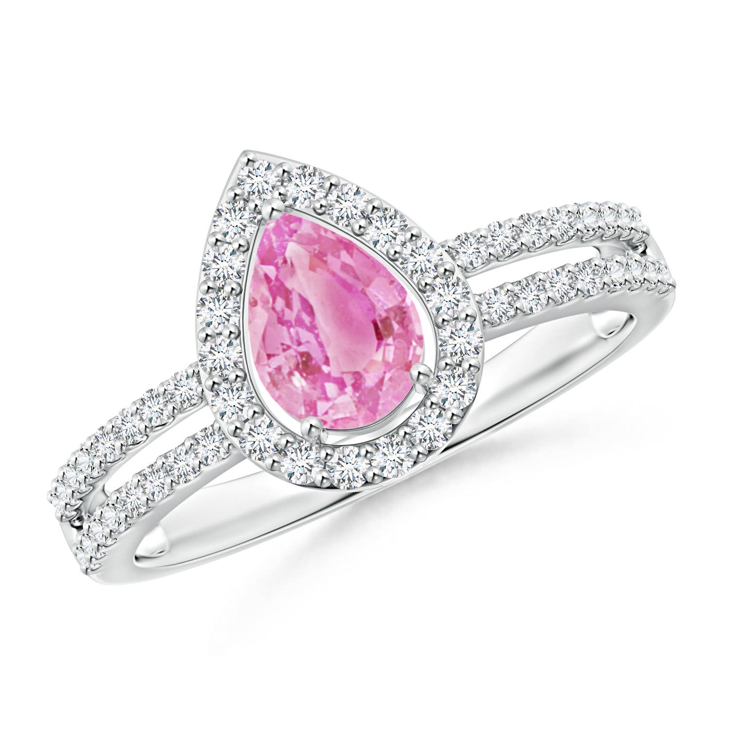 A - Pink Sapphire / 1.12 CT / 14 KT White Gold