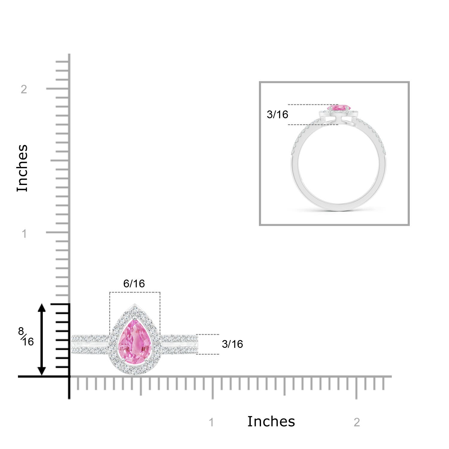 A - Pink Sapphire / 1.12 CT / 14 KT White Gold