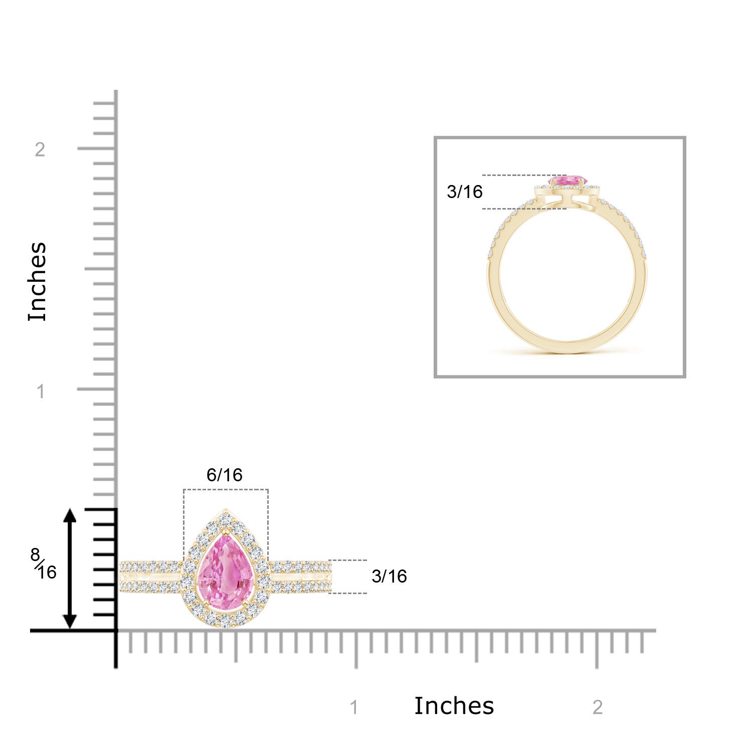 A - Pink Sapphire / 1.12 CT / 14 KT Yellow Gold