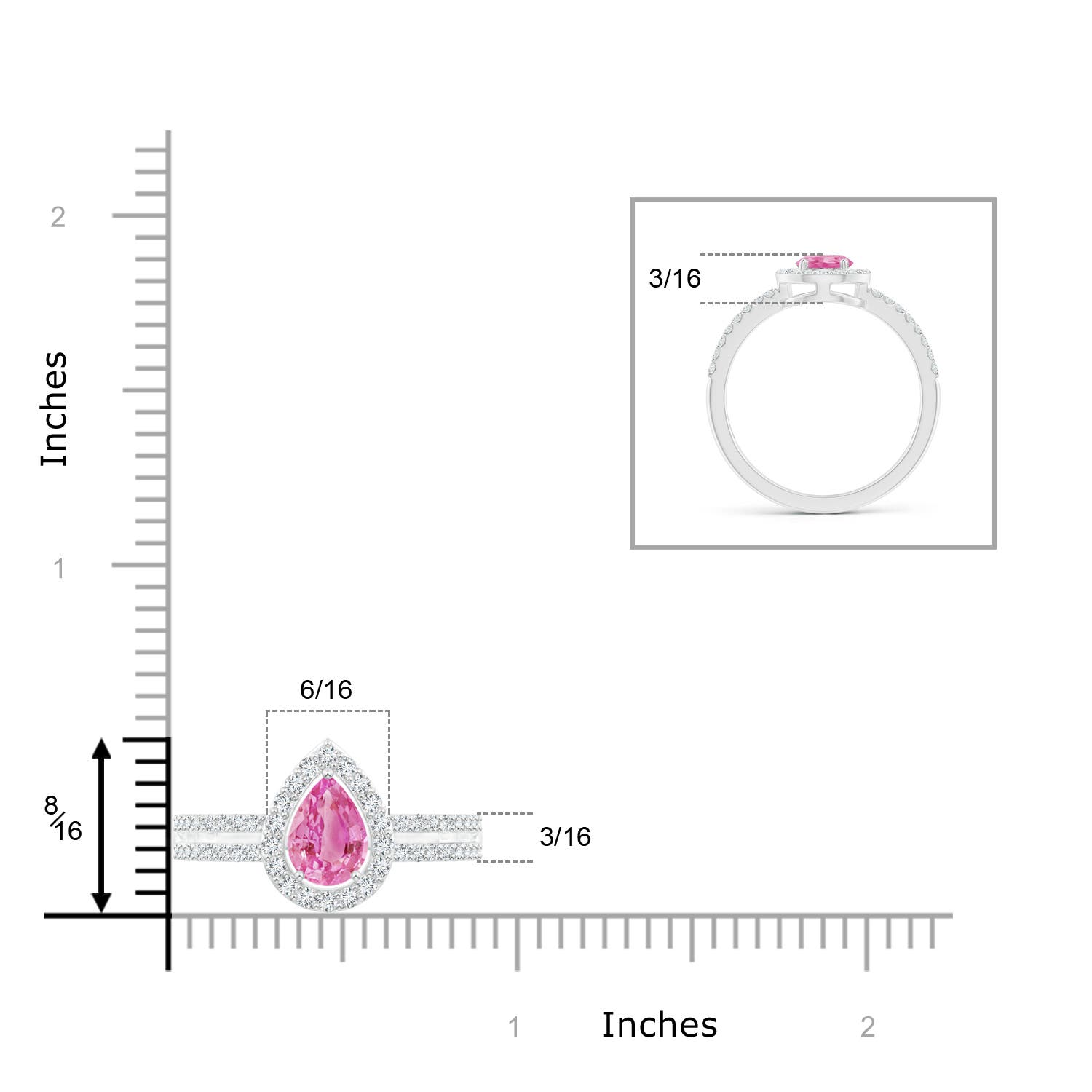 AA - Pink Sapphire / 1.12 CT / 14 KT White Gold