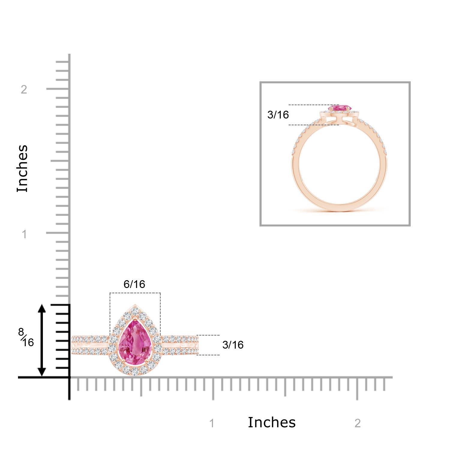 AAA - Pink Sapphire / 1.12 CT / 14 KT Rose Gold