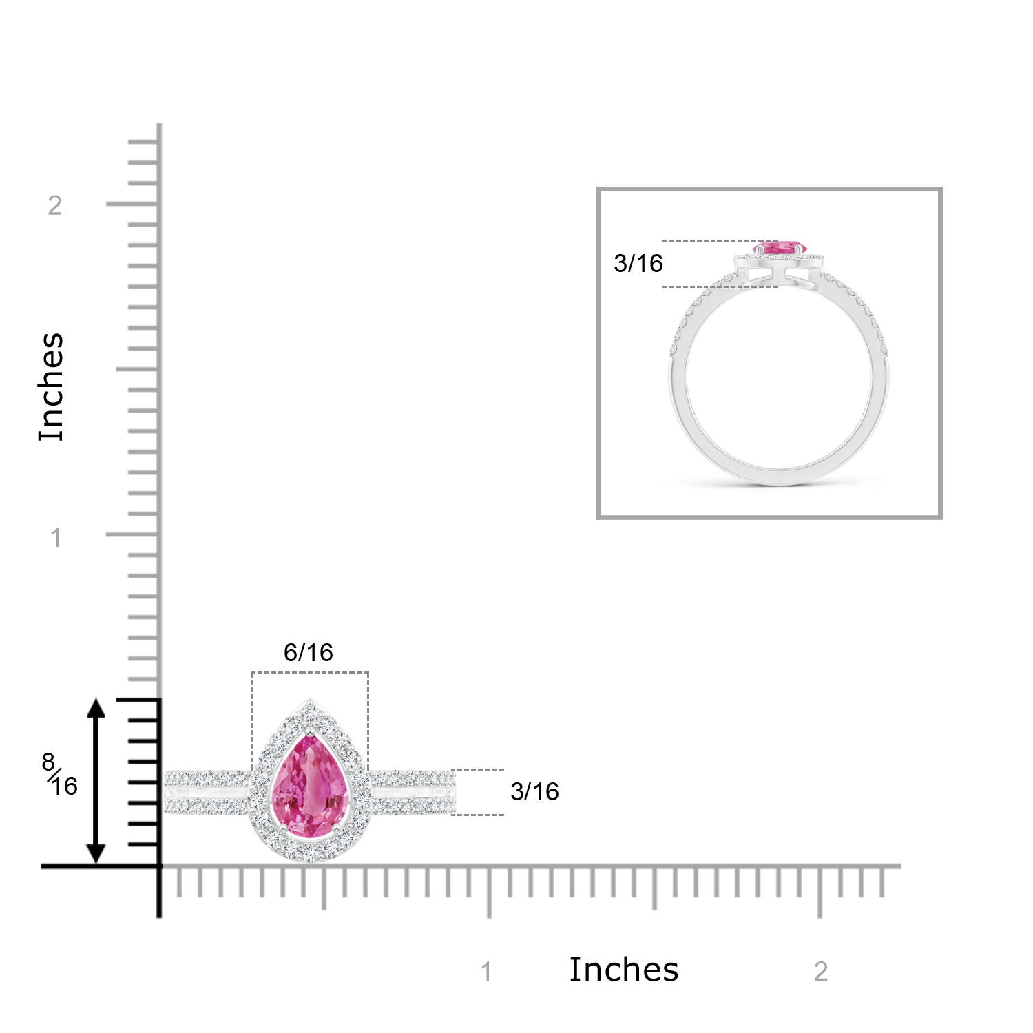 AAA - Pink Sapphire / 1.12 CT / 14 KT White Gold