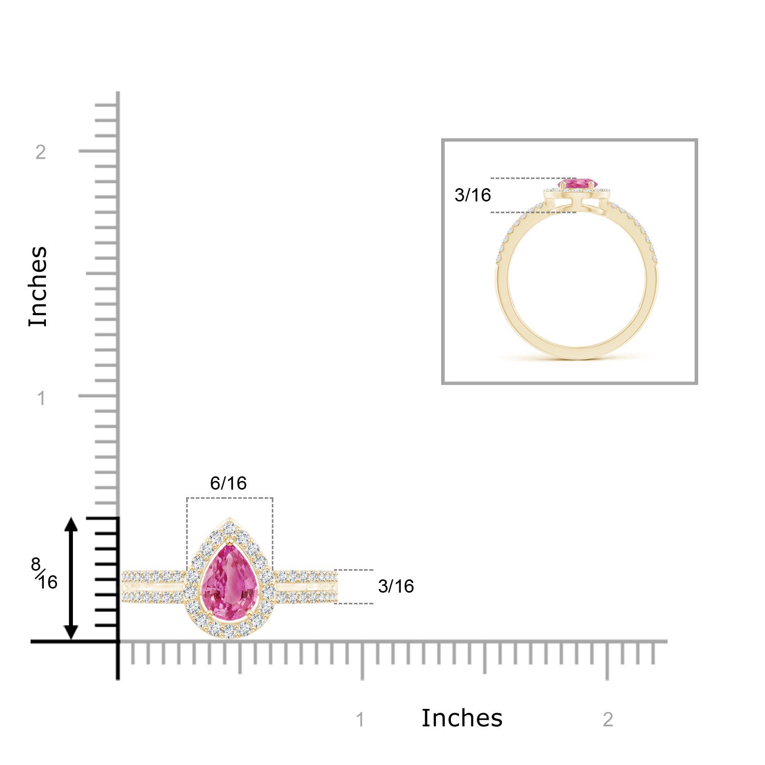 AAA - Pink Sapphire / 1.12 CT / 14 KT Yellow Gold