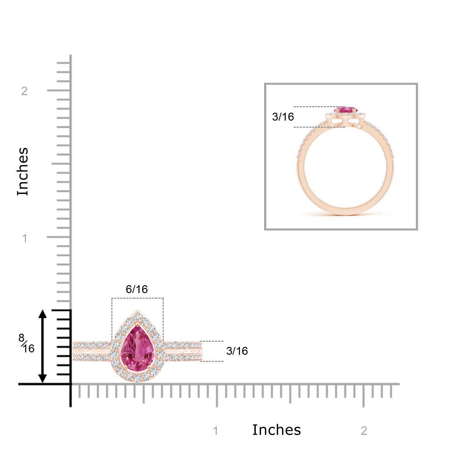 AAAA - Pink Sapphire / 1.12 CT / 14 KT Rose Gold