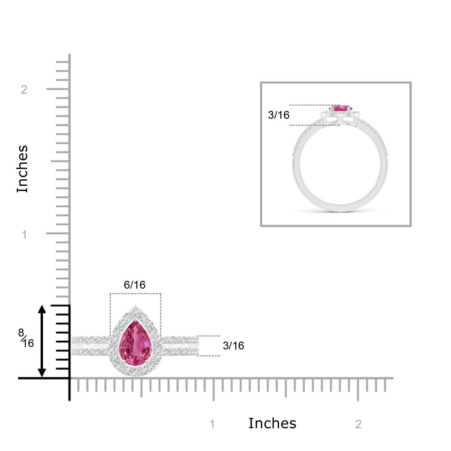 AAAA - Pink Sapphire / 1.12 CT / 14 KT White Gold