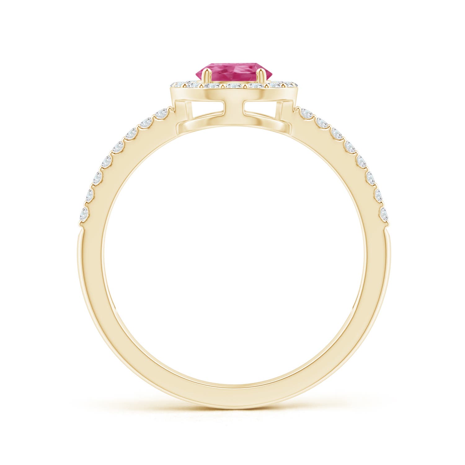 AAAA - Pink Sapphire / 1.12 CT / 14 KT Yellow Gold