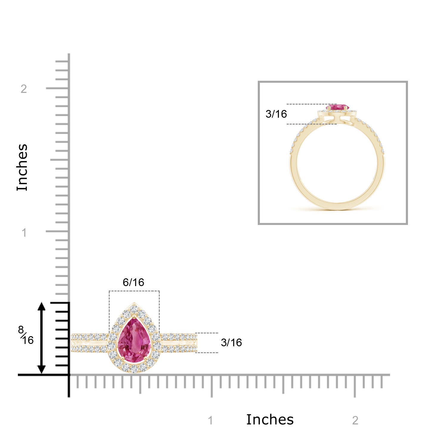 AAAA - Pink Sapphire / 1.12 CT / 14 KT Yellow Gold