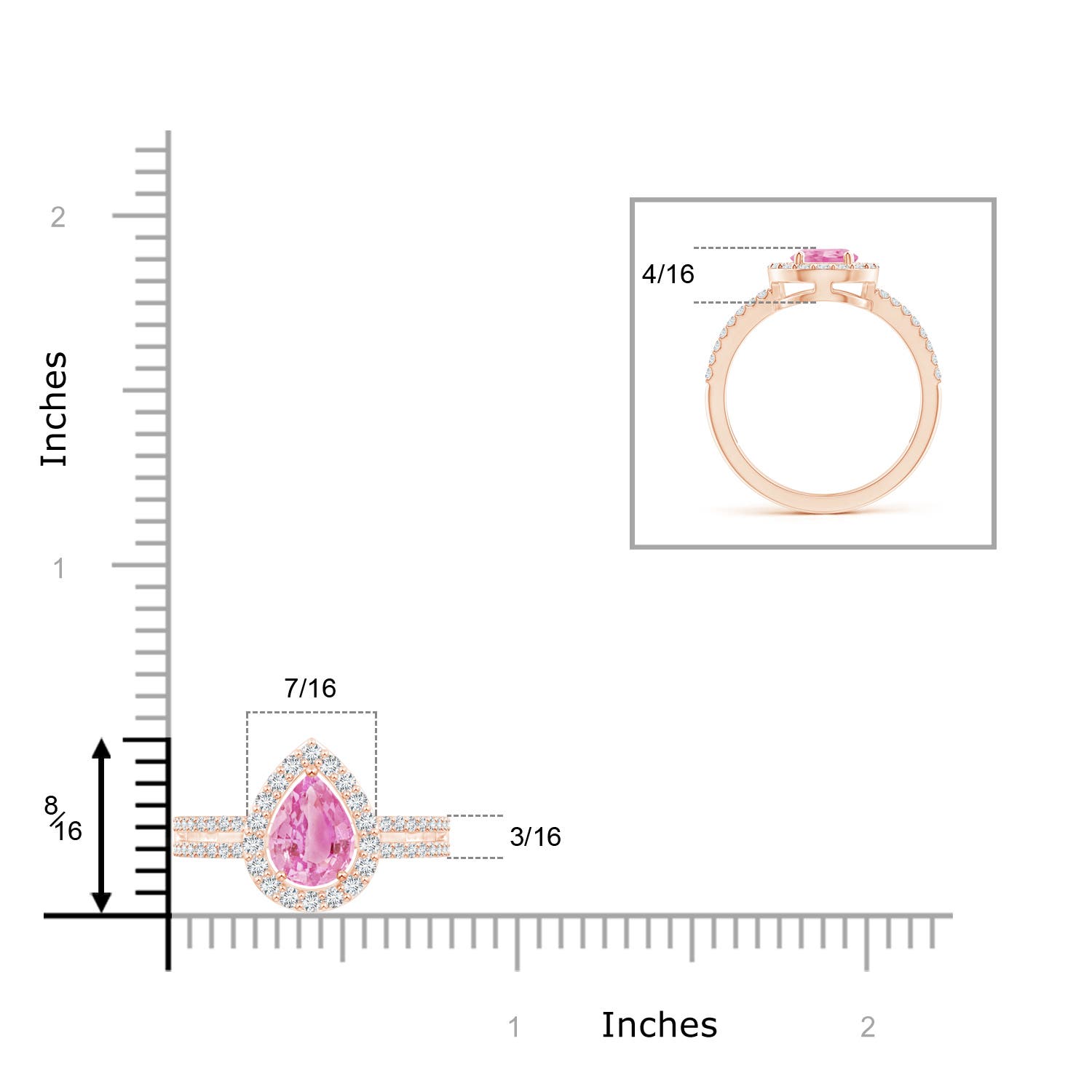 A - Pink Sapphire / 1.69 CT / 14 KT Rose Gold