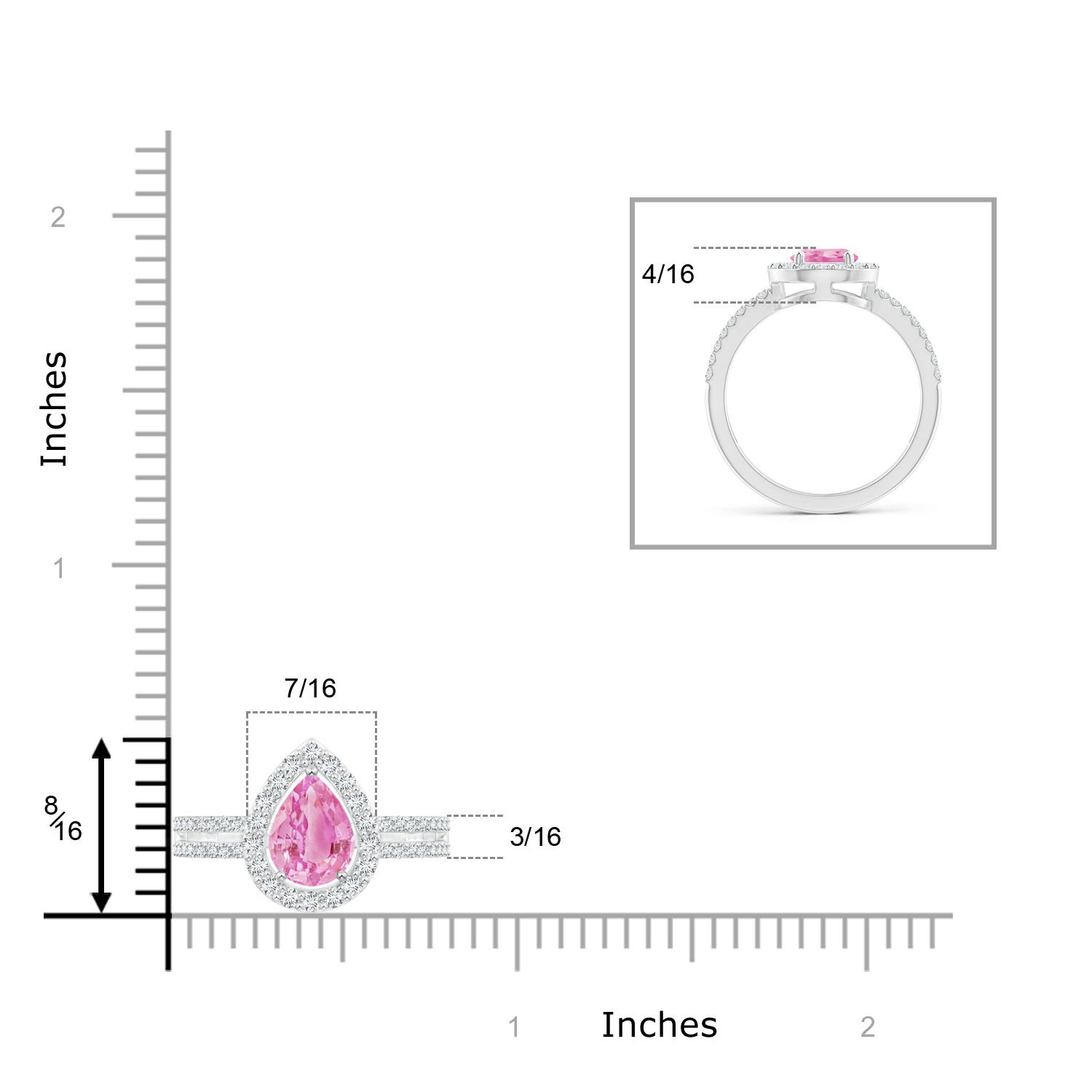 A - Pink Sapphire / 1.69 CT / 14 KT White Gold