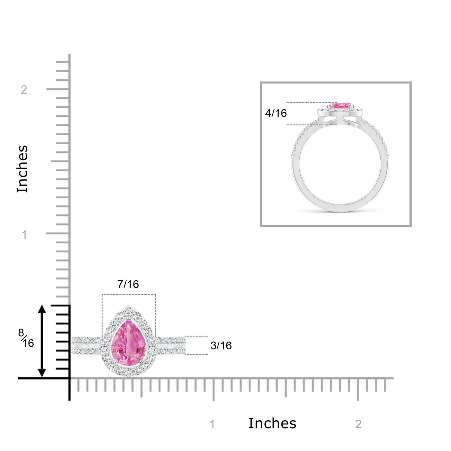 AA - Pink Sapphire / 1.69 CT / 14 KT White Gold