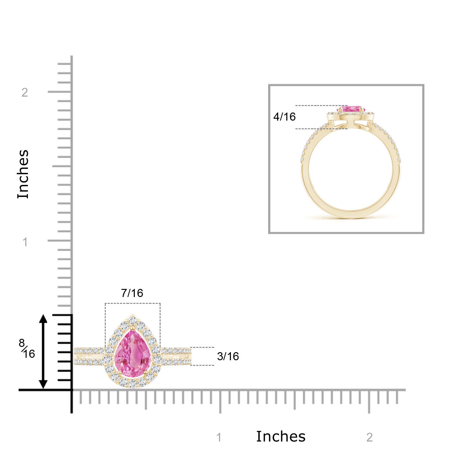 AA - Pink Sapphire / 1.69 CT / 14 KT Yellow Gold