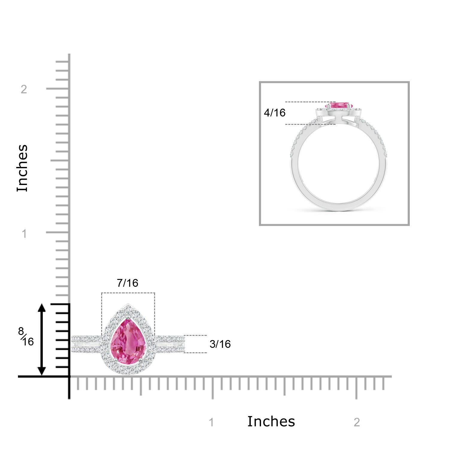 AAA - Pink Sapphire / 1.69 CT / 14 KT White Gold