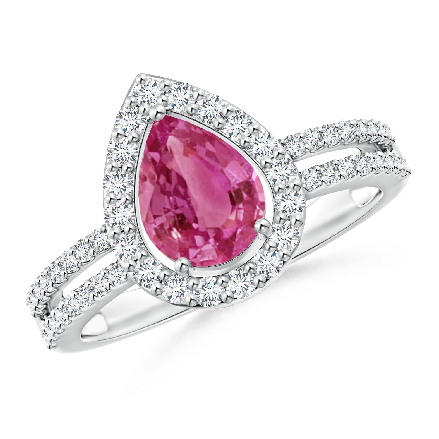 AAAA - Pink Sapphire / 1.69 CT / 14 KT White Gold