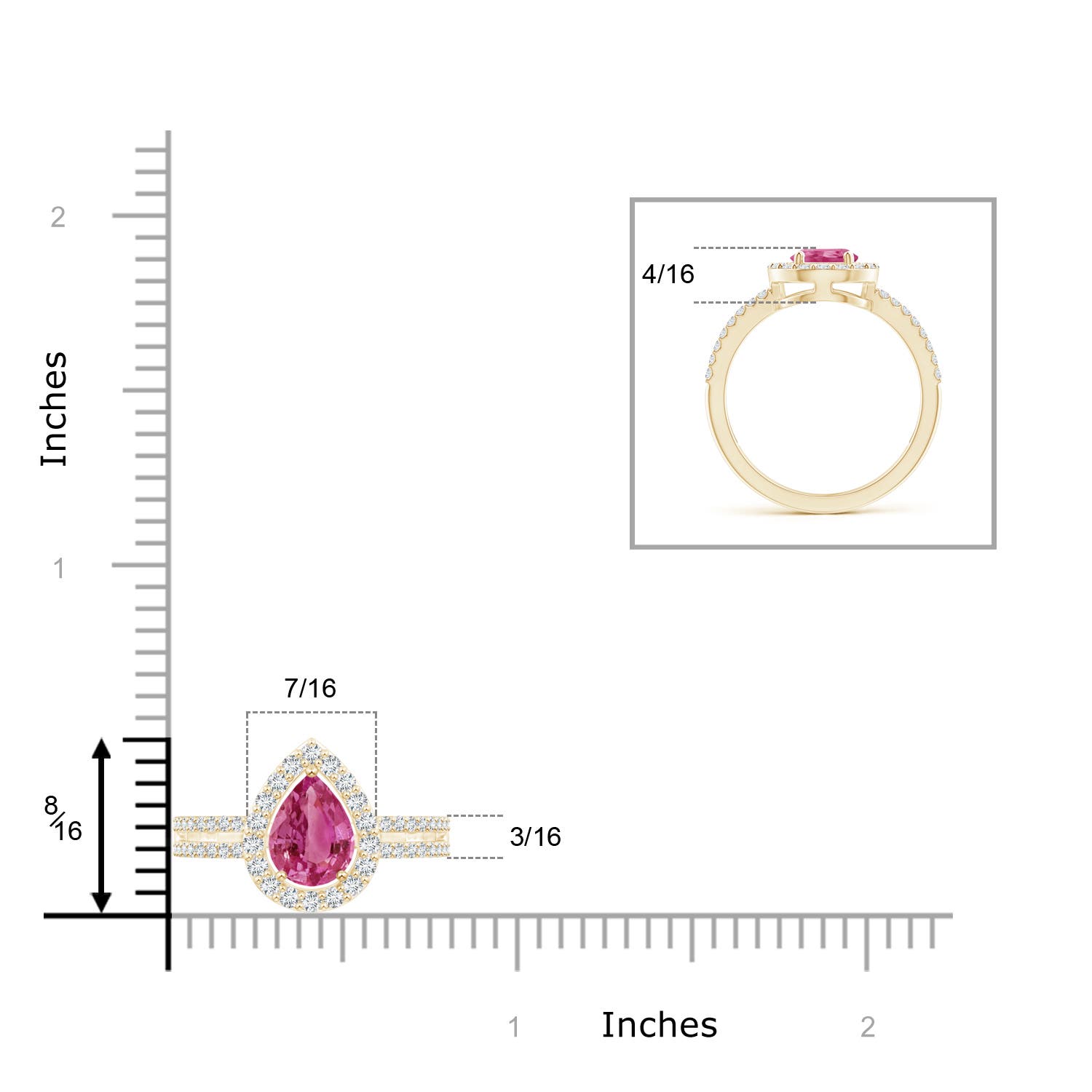 AAAA - Pink Sapphire / 1.69 CT / 14 KT Yellow Gold