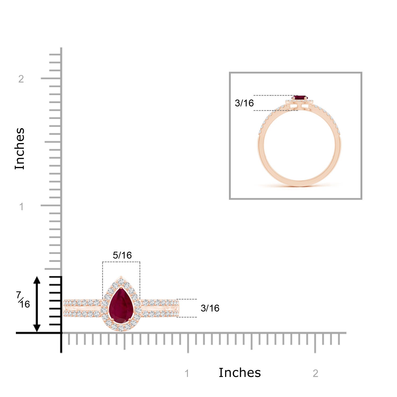 A - Ruby / 0.65 CT / 14 KT Rose Gold