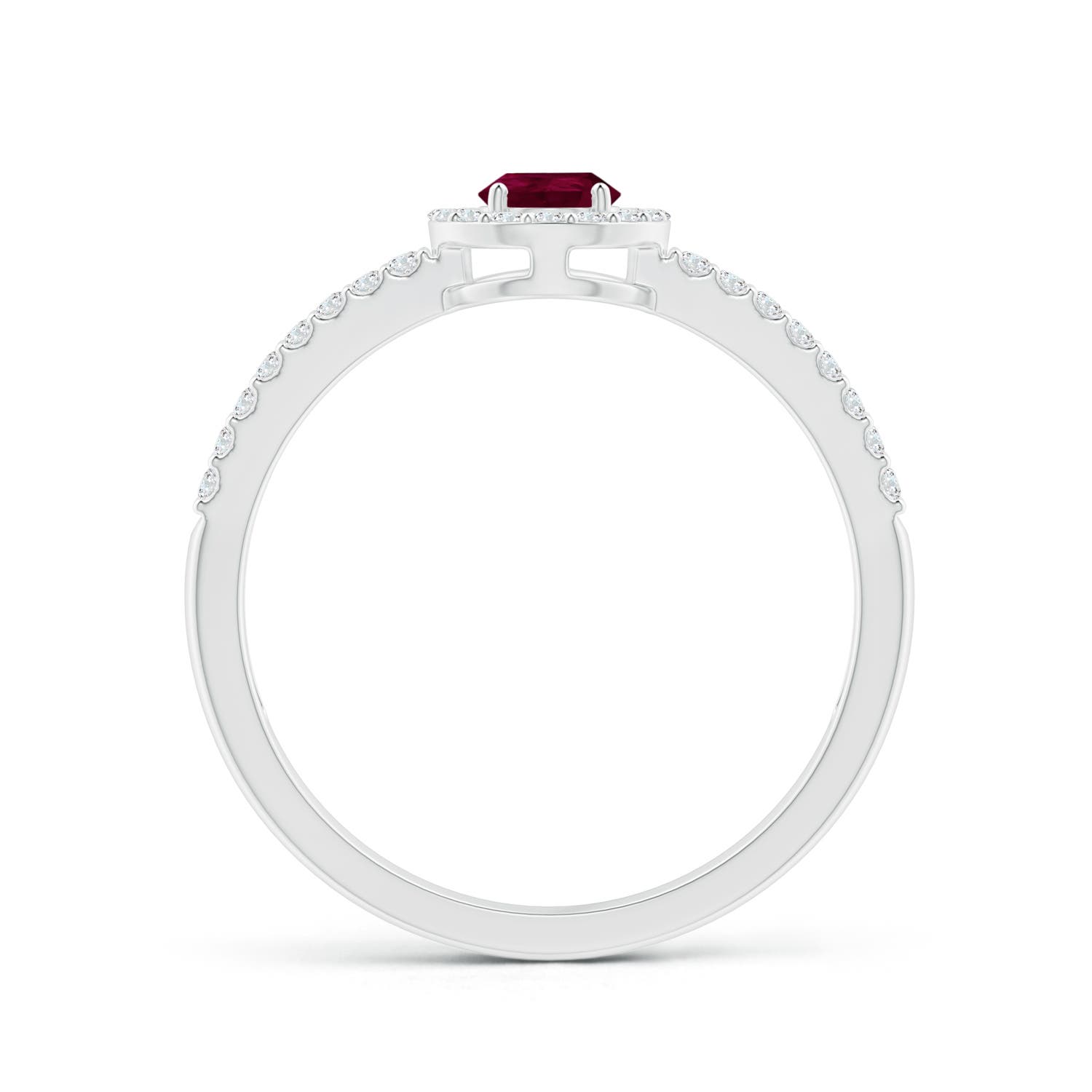 A - Ruby / 0.65 CT / 14 KT White Gold