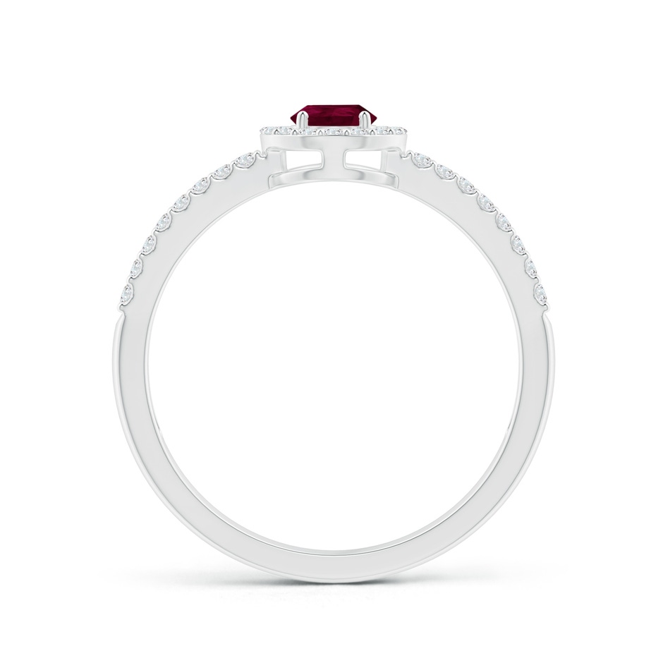6x4mm A Pear Ruby and Diamond Halo Split Shank Ring in White Gold side 199