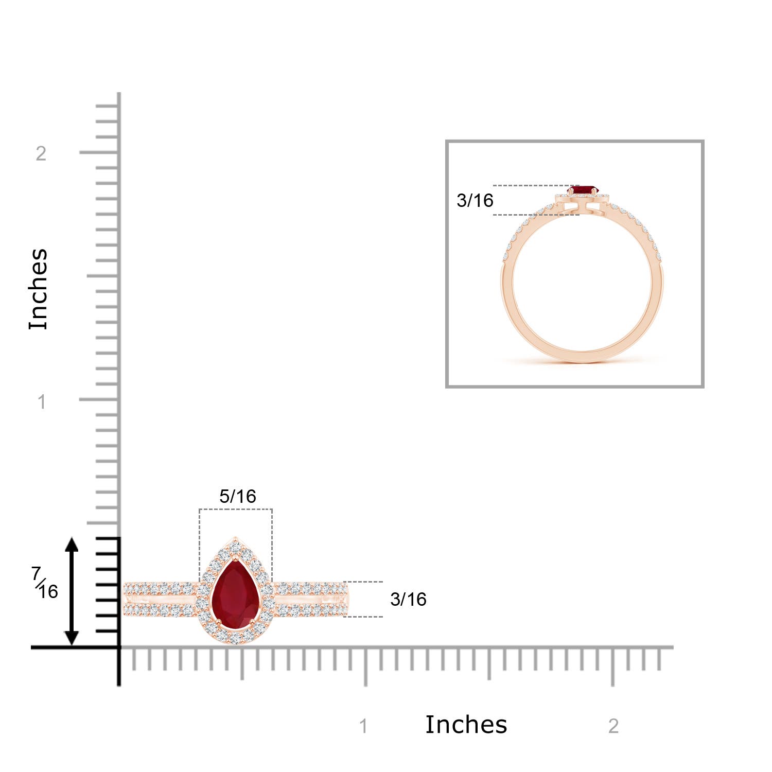 AA - Ruby / 0.65 CT / 14 KT Rose Gold