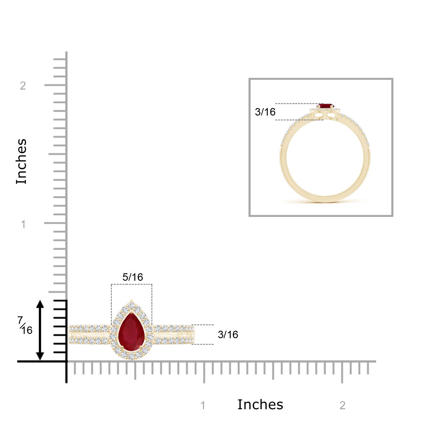 AA - Ruby / 0.65 CT / 14 KT Yellow Gold