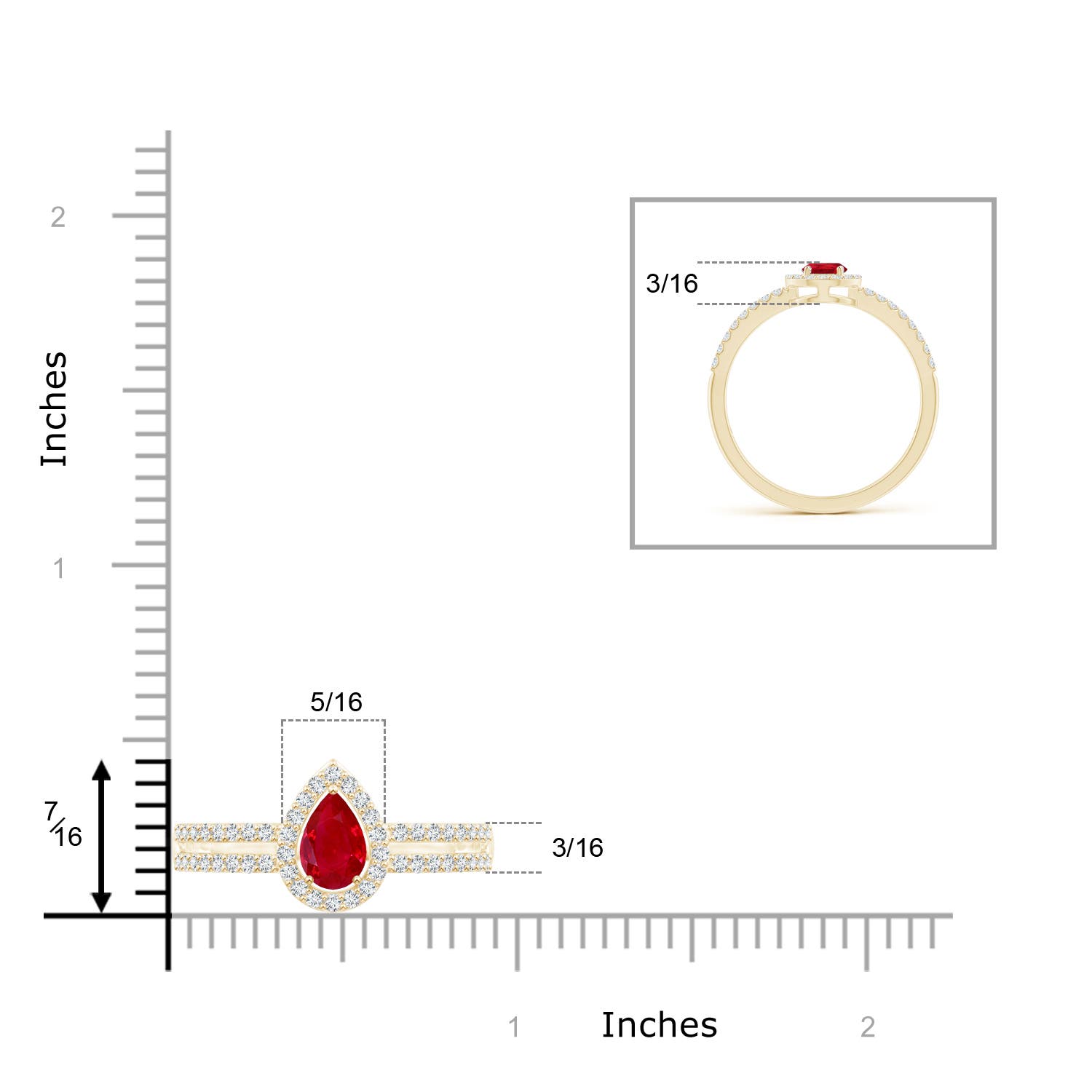 AAA - Ruby / 0.65 CT / 14 KT Yellow Gold