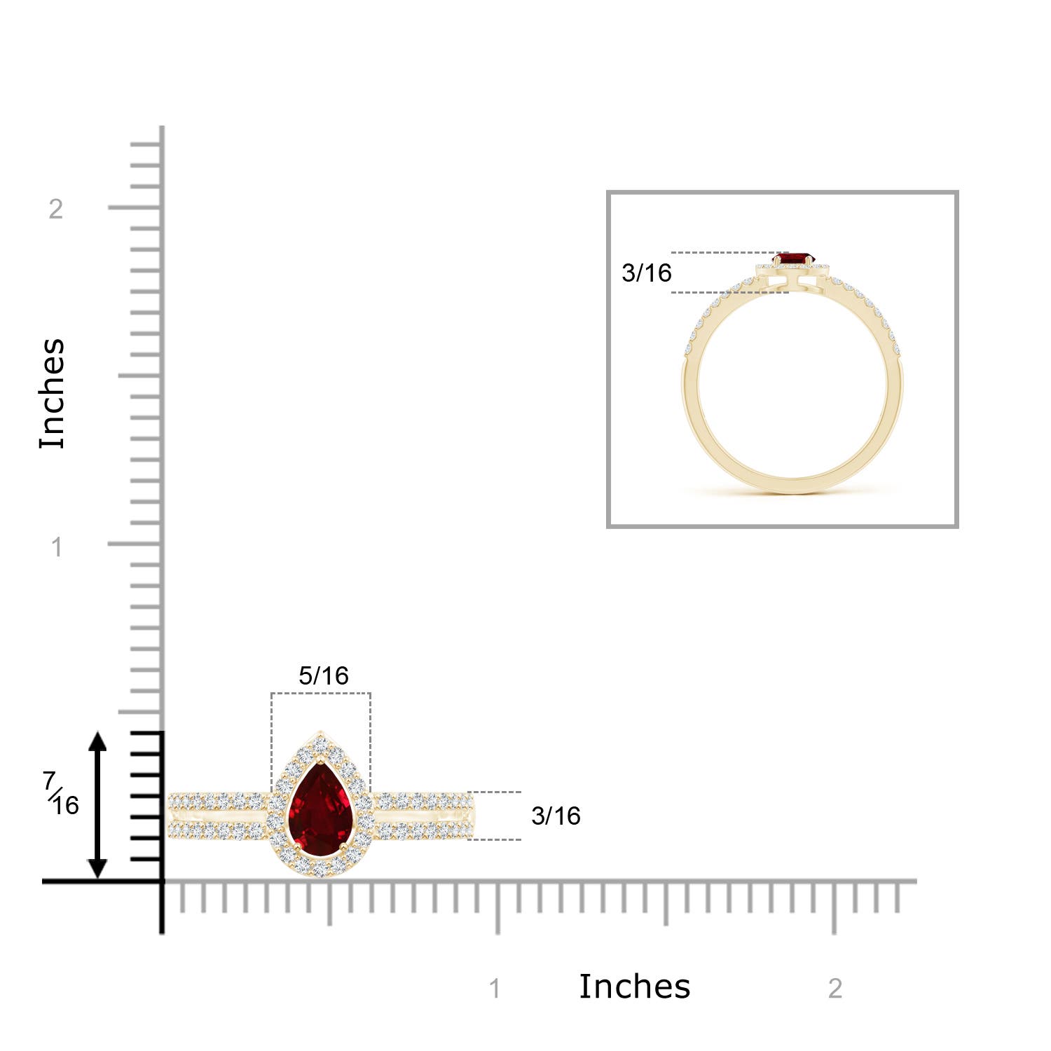 AAAA - Ruby / 0.65 CT / 14 KT Yellow Gold