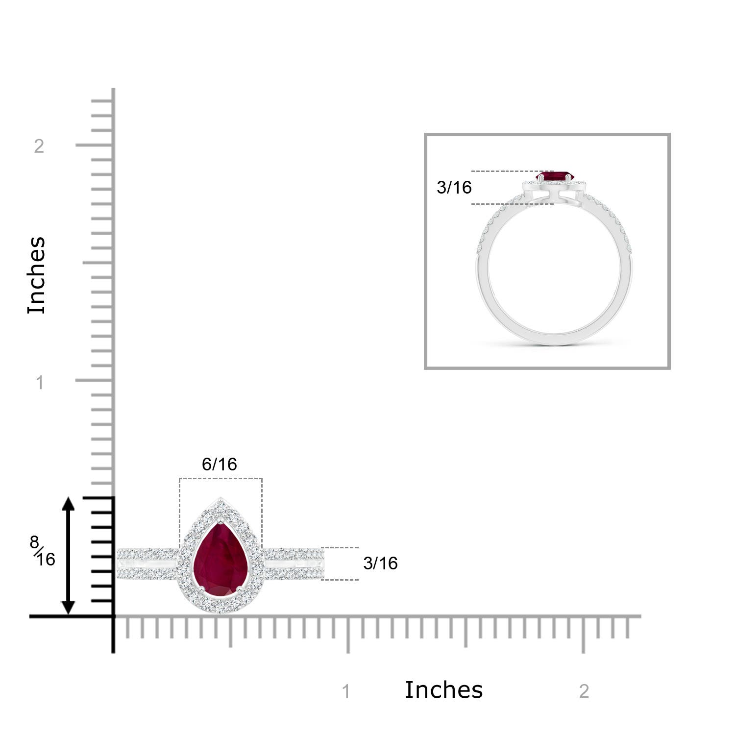 A - Ruby / 1.17 CT / 14 KT White Gold