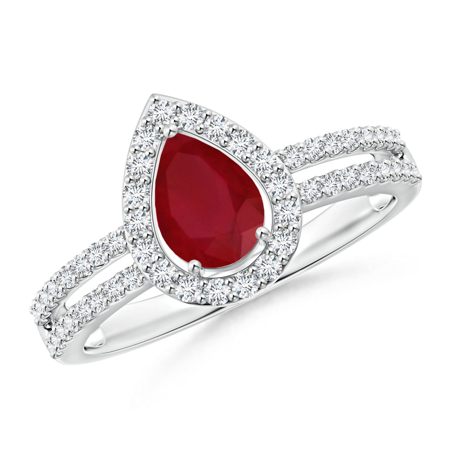 AA - Ruby / 1.17 CT / 14 KT White Gold