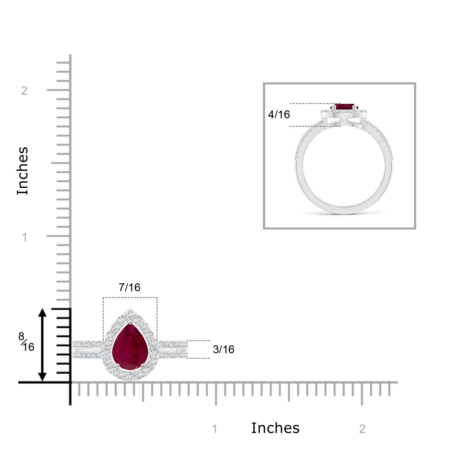 A - Ruby / 1.59 CT / 14 KT White Gold