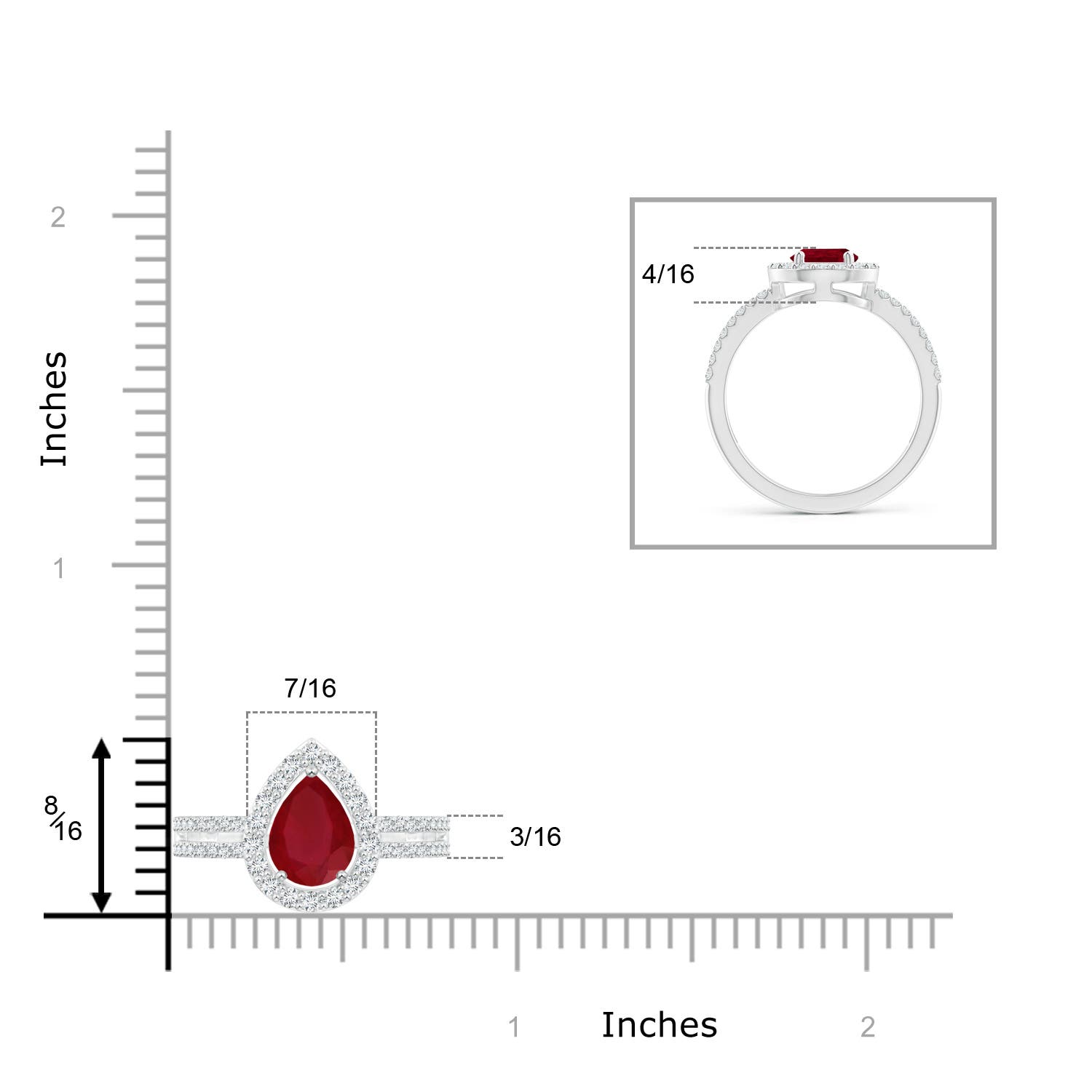 AA - Ruby / 1.59 CT / 14 KT White Gold