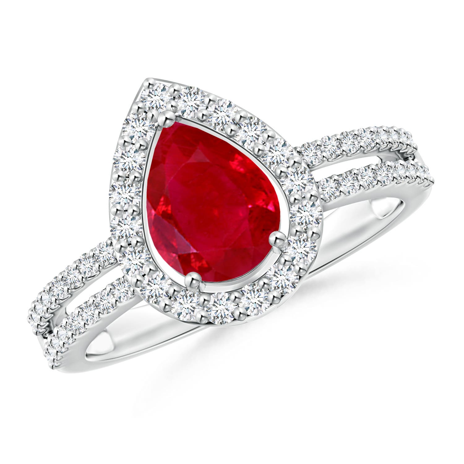 AAA - Ruby / 1.59 CT / 14 KT White Gold