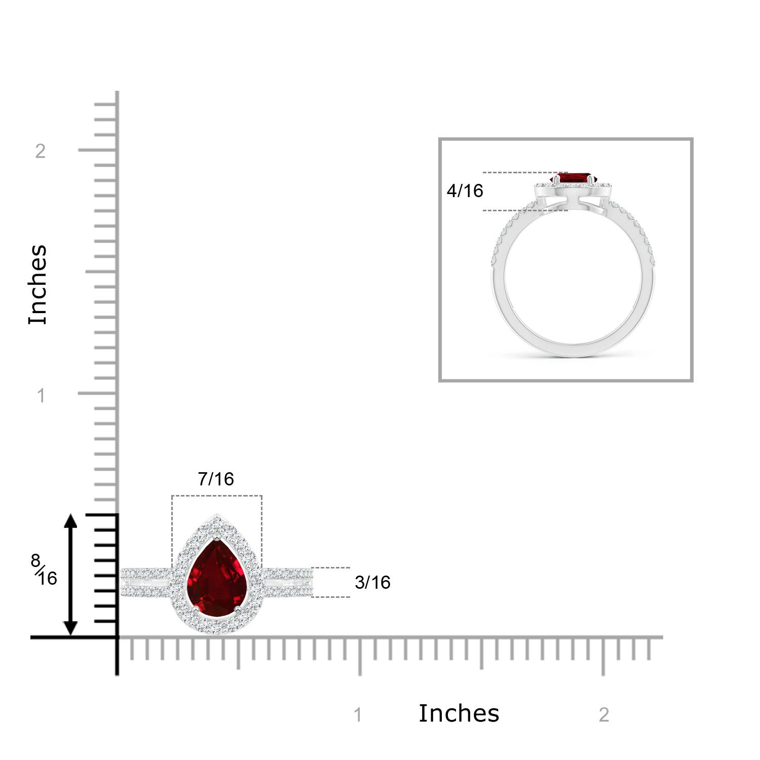 AAAA - Ruby / 1.59 CT / 14 KT White Gold