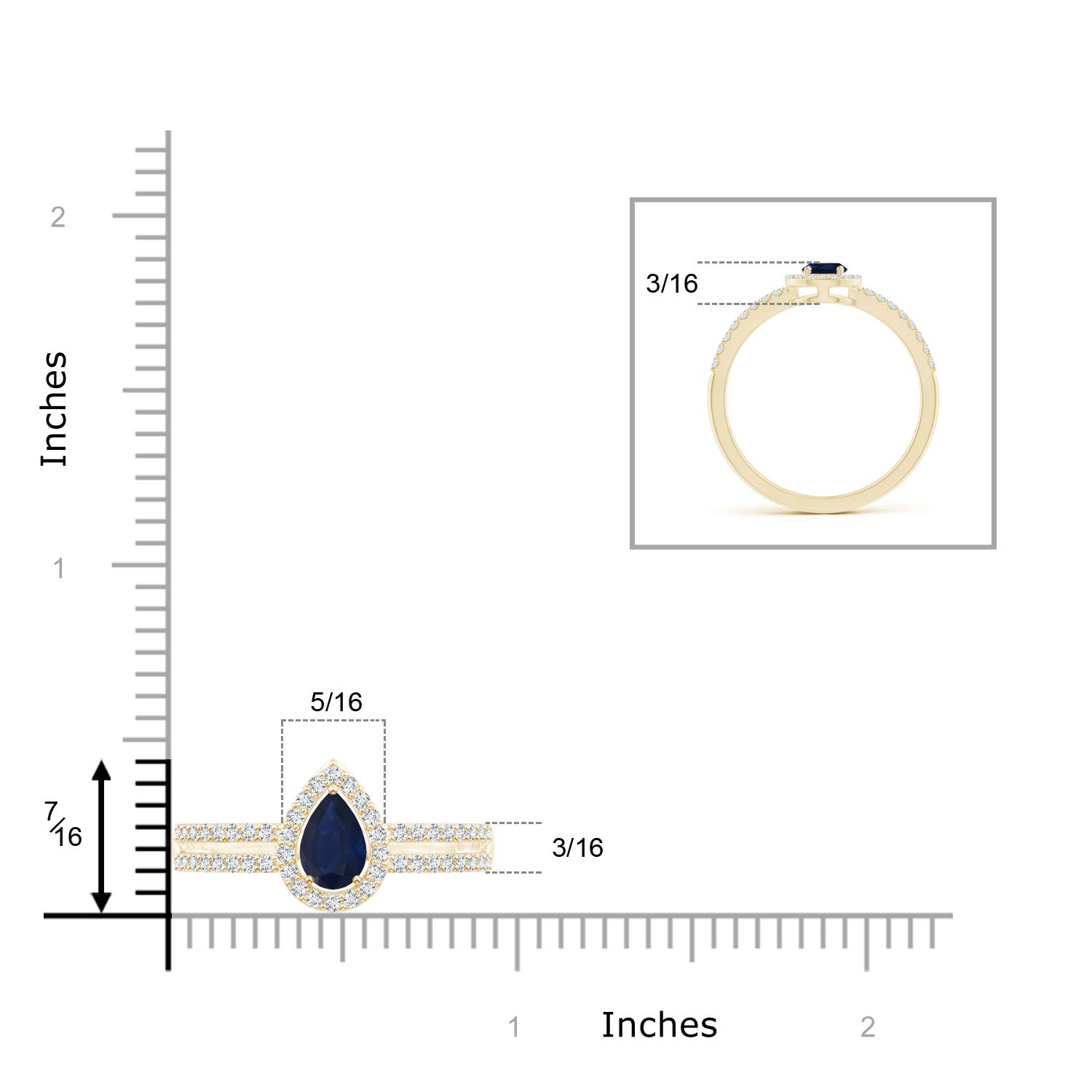 A - Blue Sapphire / 0.65 CT / 14 KT Yellow Gold