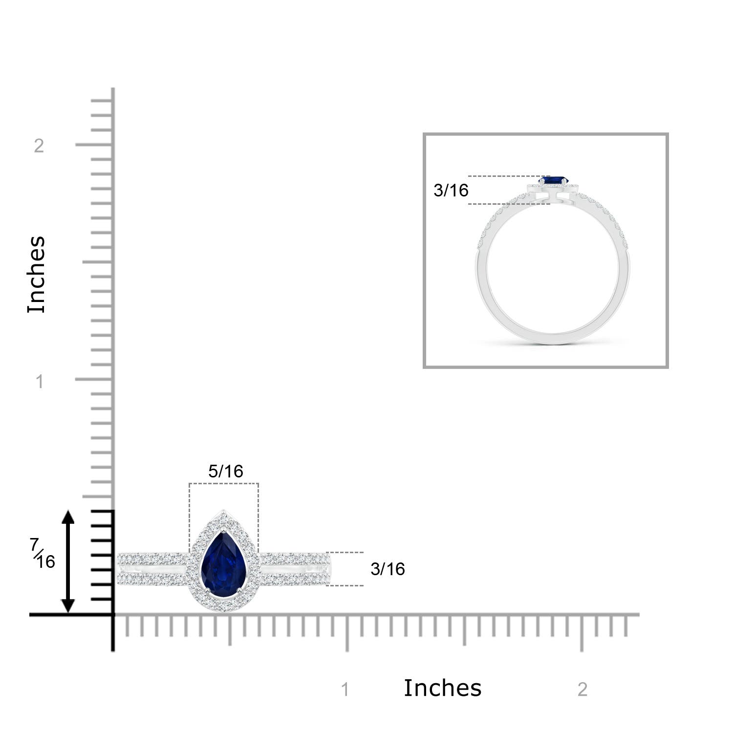 AA - Blue Sapphire / 0.65 CT / 14 KT White Gold