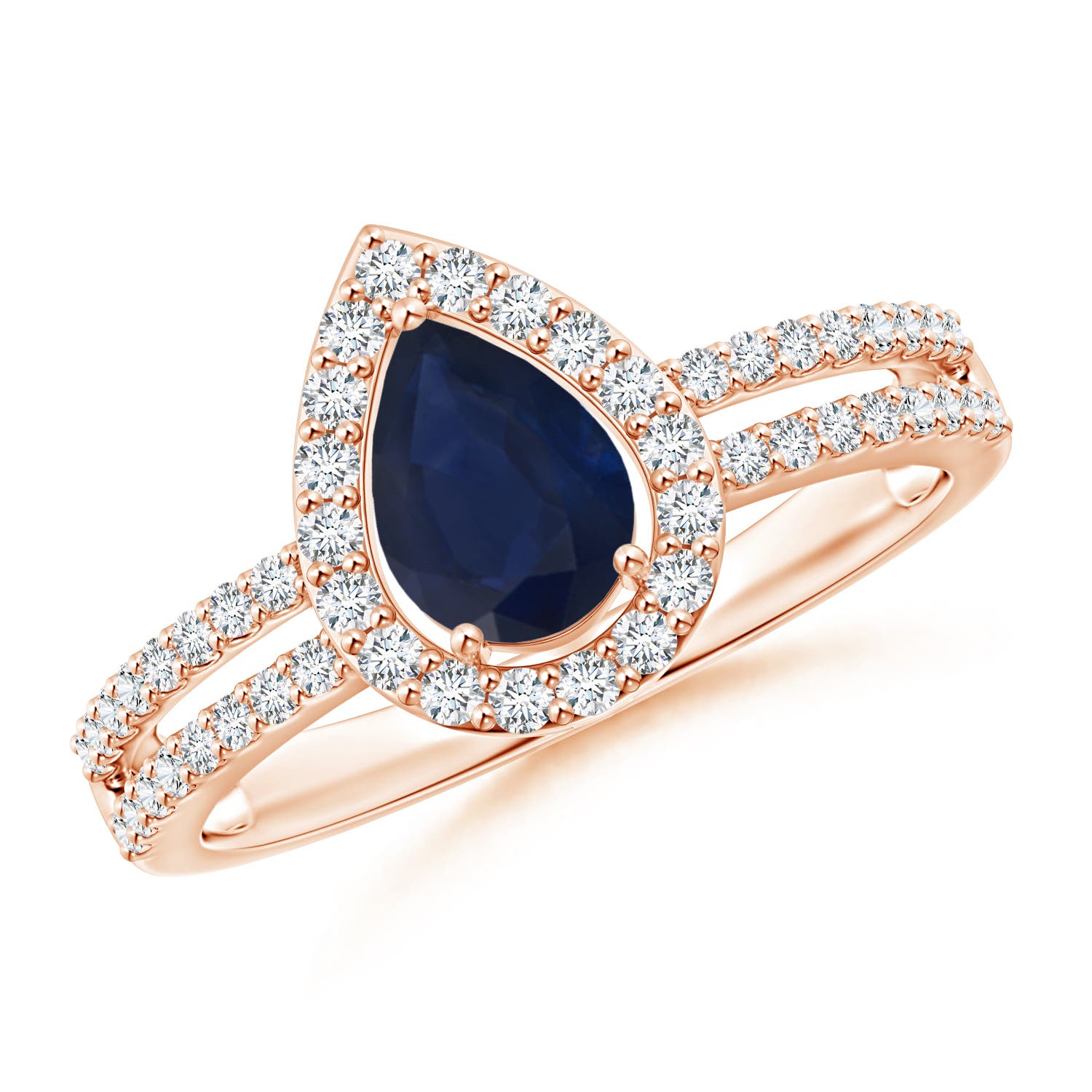 A - Blue Sapphire / 1.12 CT / 14 KT Rose Gold