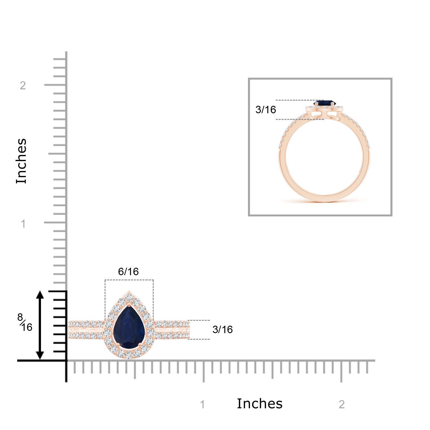 A - Blue Sapphire / 1.12 CT / 14 KT Rose Gold