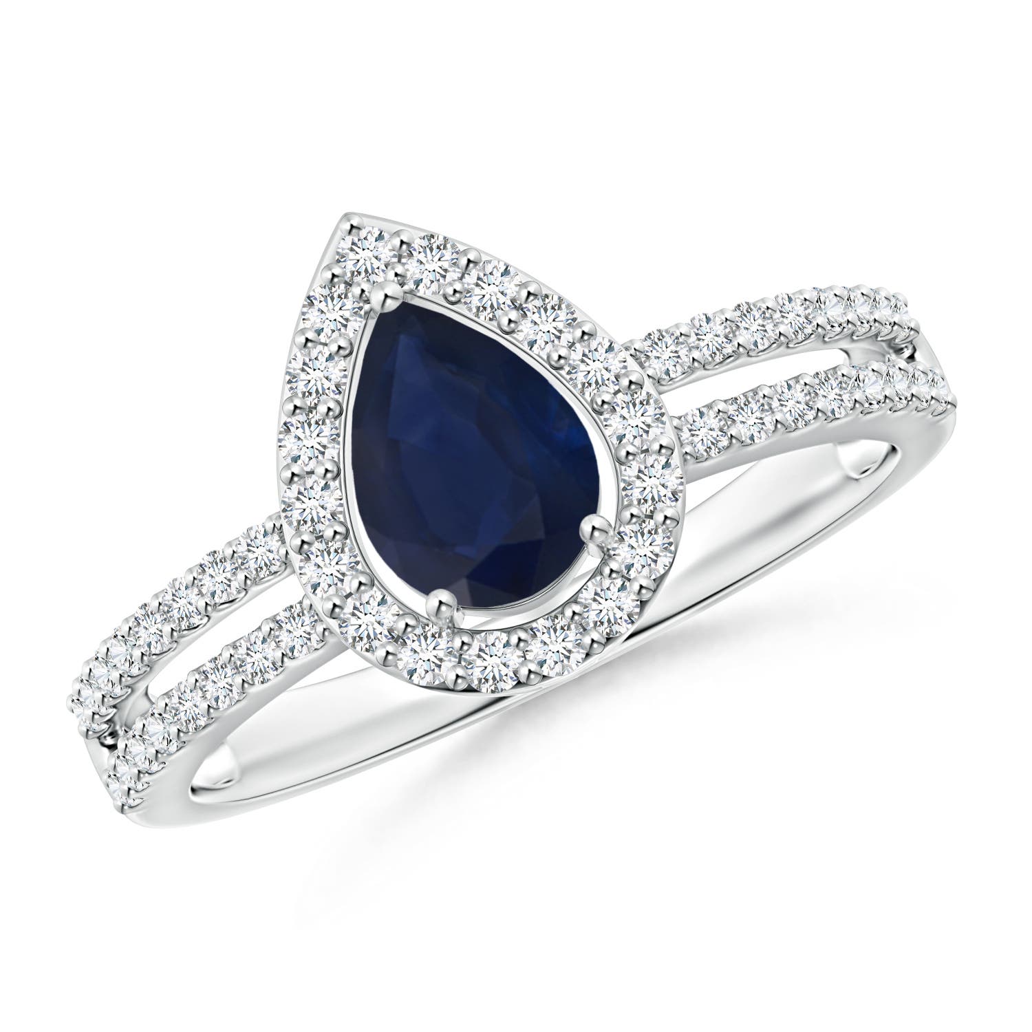 A - Blue Sapphire / 1.12 CT / 14 KT White Gold