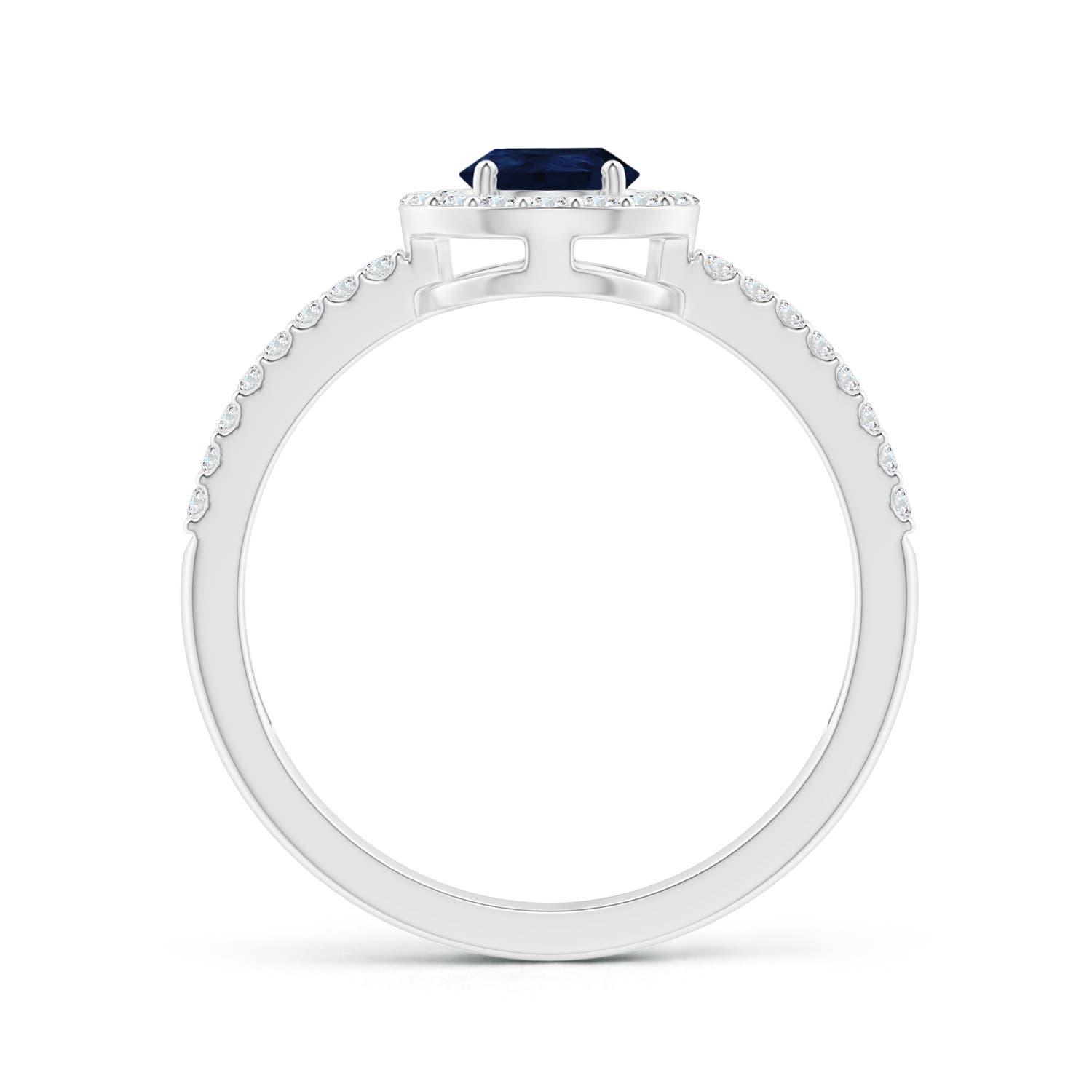 A - Blue Sapphire / 1.12 CT / 14 KT White Gold