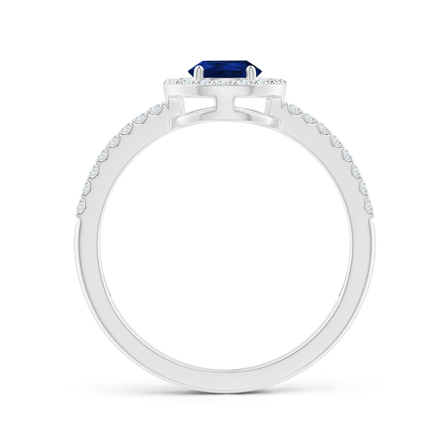 AA - Blue Sapphire / 1.12 CT / 14 KT White Gold