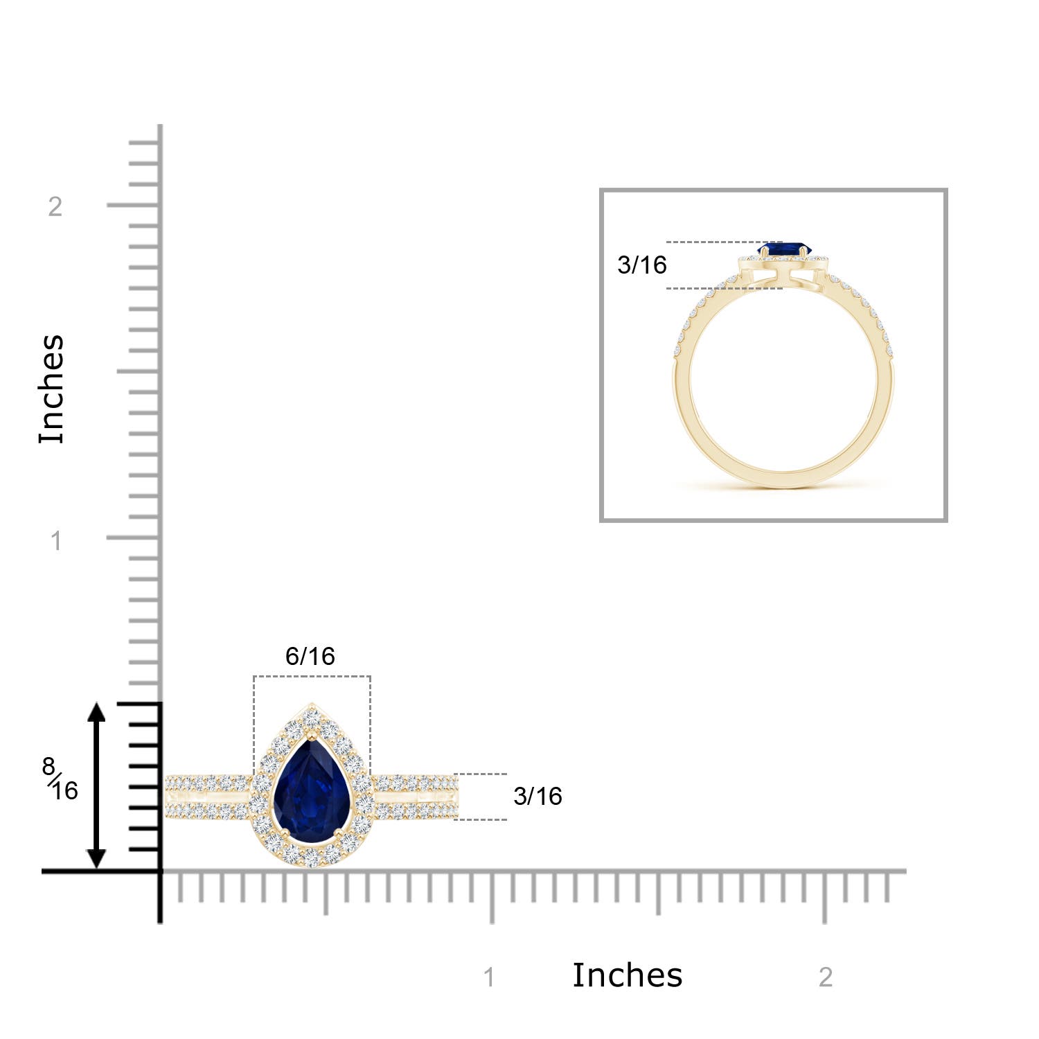 AA - Blue Sapphire / 1.12 CT / 14 KT Yellow Gold