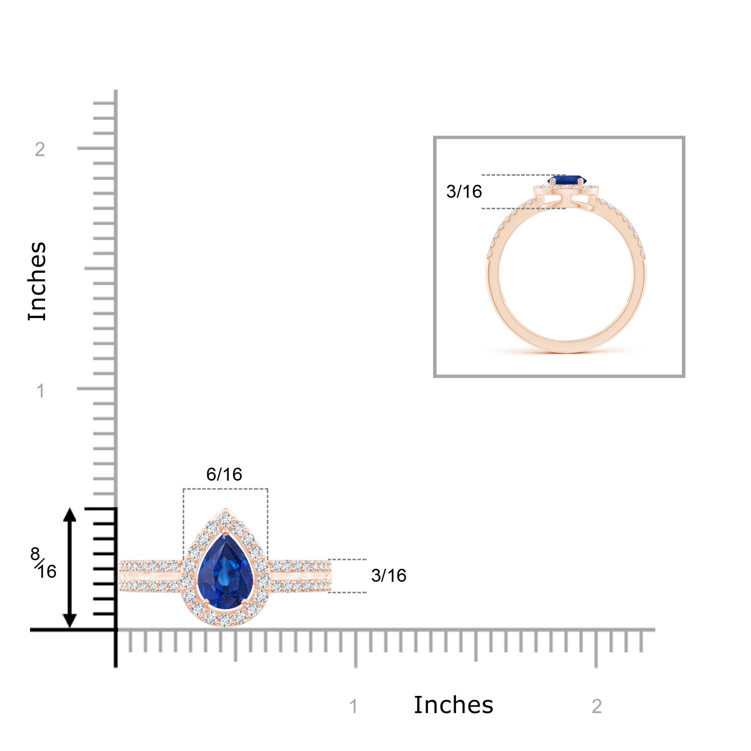 AAA - Blue Sapphire / 1.12 CT / 14 KT Rose Gold