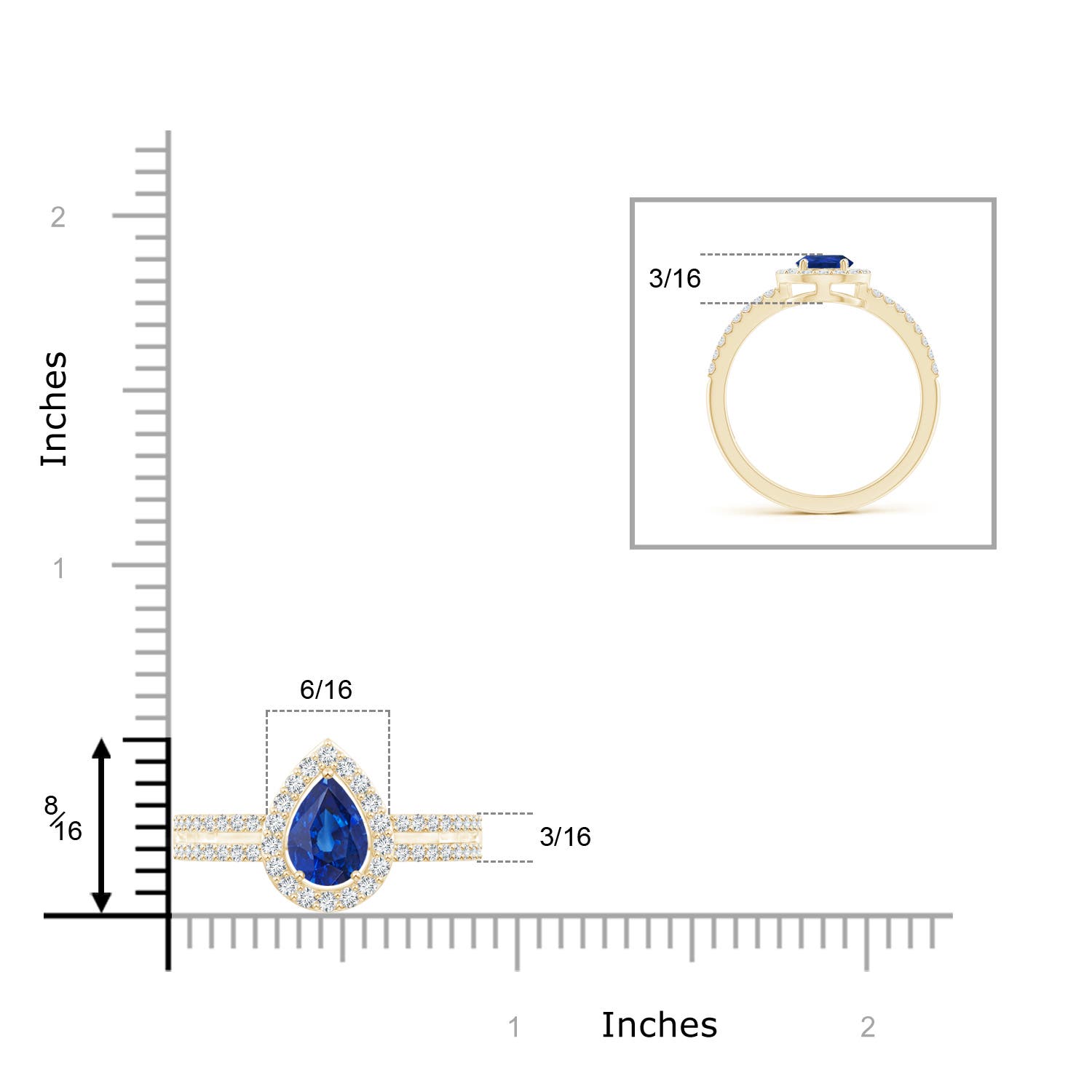 AAA - Blue Sapphire / 1.12 CT / 14 KT Yellow Gold