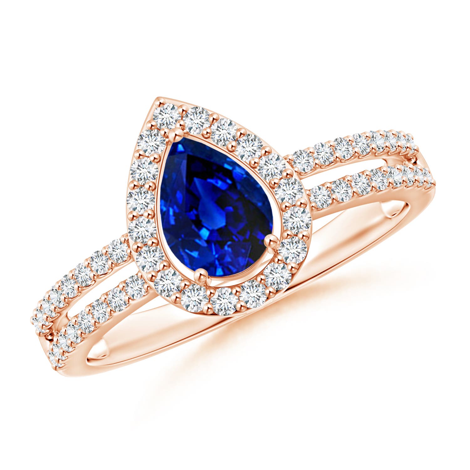 AAAA - Blue Sapphire / 1.12 CT / 14 KT Rose Gold