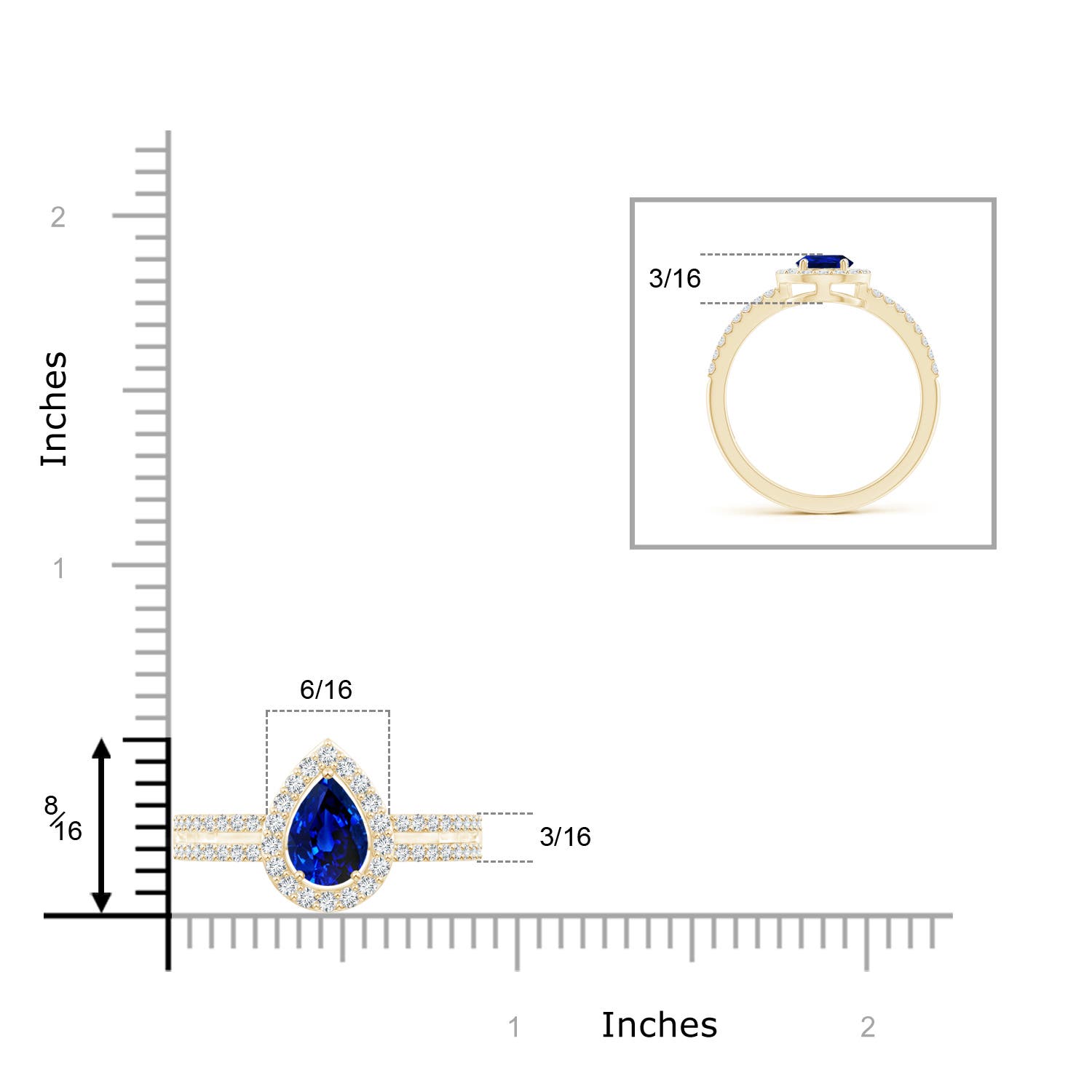 AAAA - Blue Sapphire / 1.12 CT / 14 KT Yellow Gold