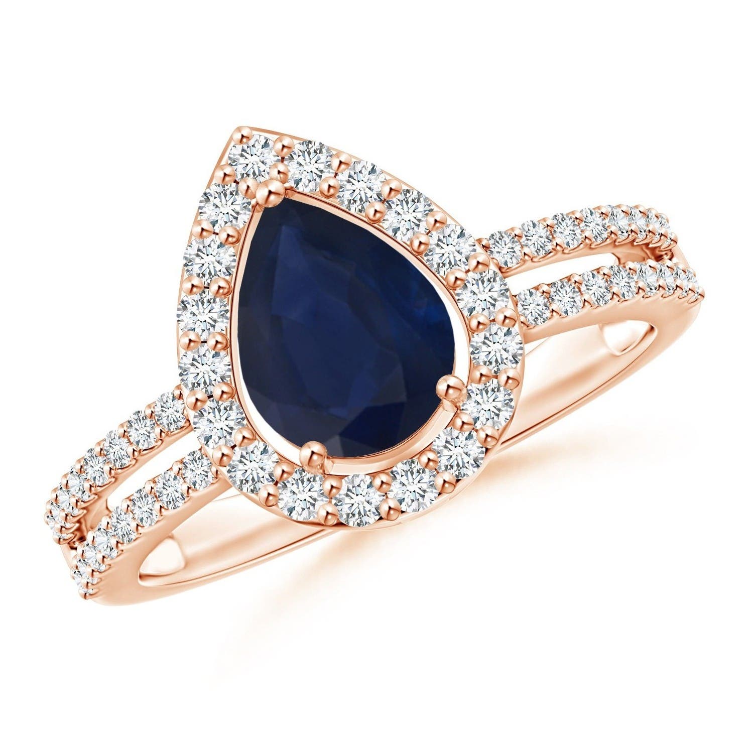 A - Blue Sapphire / 1.59 CT / 14 KT Rose Gold