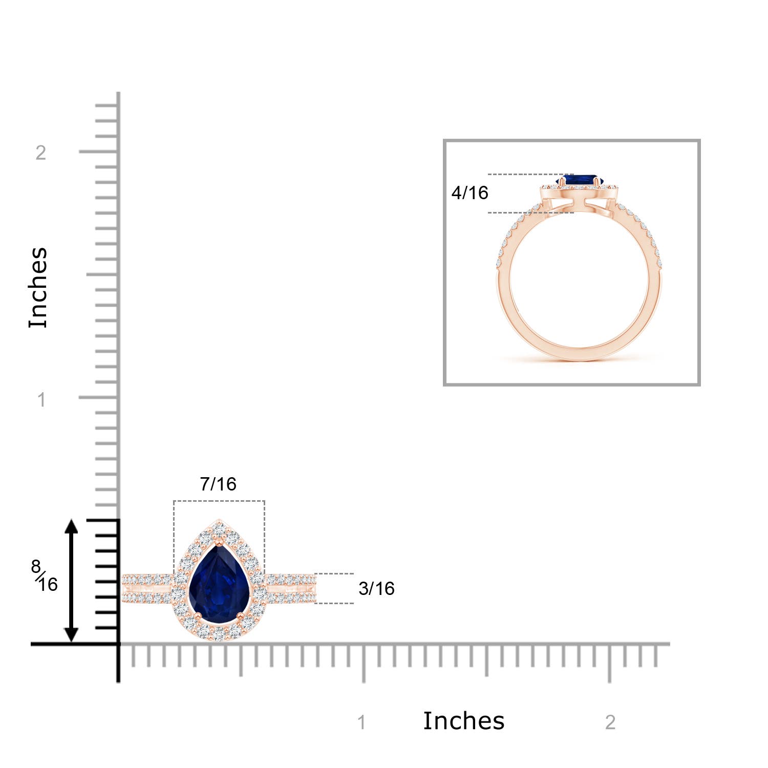 AA - Blue Sapphire / 1.59 CT / 14 KT Rose Gold